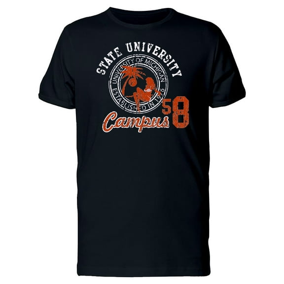 Grunge Logo With A Red Girl Tee Men's -Image by Shutterstock