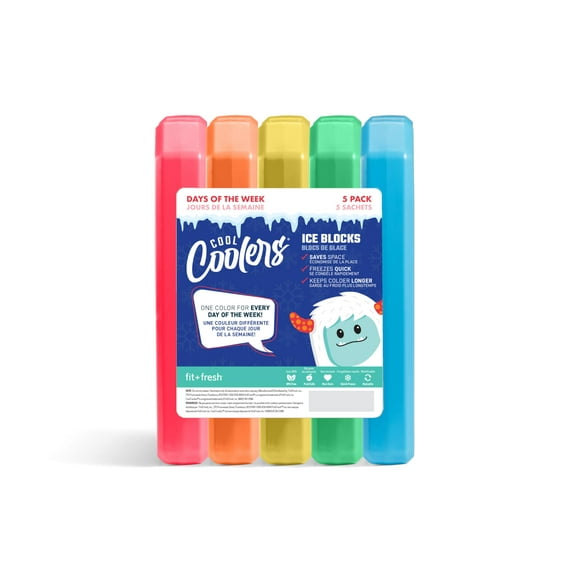 Enfriadores Ice Blocks Fit + Fresh Cool, paquete de 5 días de la semana