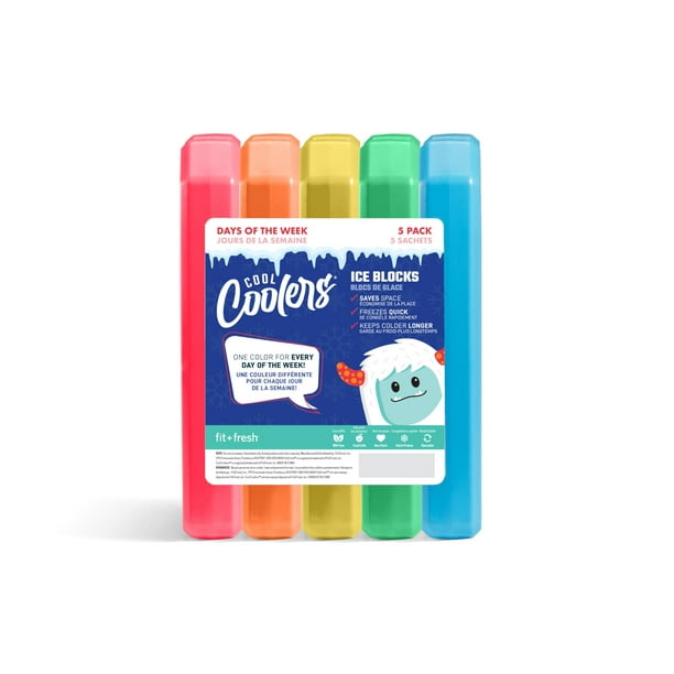 Enfriadores Ice Blocks Fit + Fresh Cool, paquete de 5 días de la semana