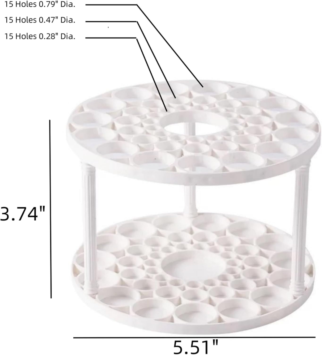 4 PCS 45 Hole Paint Brush Holder, Makeup Storage, Desk Organizer for Colored Pencils, Markers (Beige)