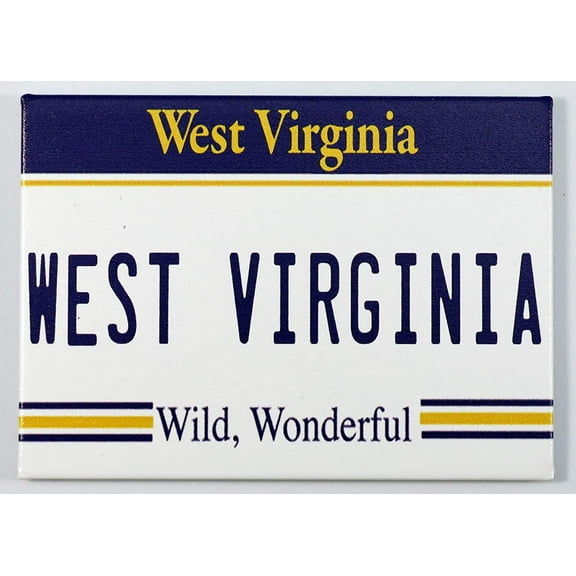 West Virginia License Plate Fridge collector's Souvenir Magnet 2.5" x 3.5"