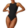 thumbnail image 2 of Women's Mock Turtle Neck Sleeveless Tank Tops Sleeveless Bodysuit Leotard Clothing, 2 of 7