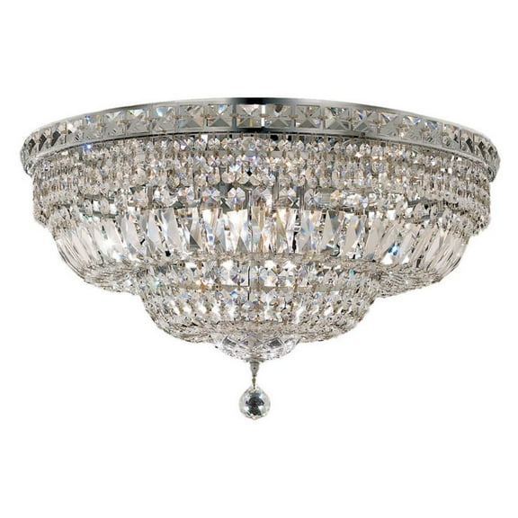 2528 Tranquil Collection Flush Mount D8in H7in Lt:2 Chrome Finish (Elegant Cut Crystals)