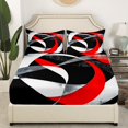 thumbnail image 3 of Erosebridal Red Circle Full Sheet Sets,Geometric Stripes Bedding Full Size,Round Lines Bed Sheets Set Full Size,Ultra Soft Abstract Bedroom Decorative,4pcs, 3 of 7