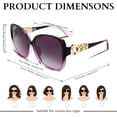 thumbnail image 5 of FEISEDY Women's Fashion Sunglasses, Oversized Square Frame with Pearl Sparkling, Polarized UV Protection B2821, 5 of 15