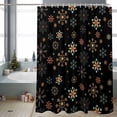 thumbnail image 2 of Golden Snowflakes Bathroom Shower Curtain Christmas Black Winter Fantasy Waterproof Washable Shower Curtains for Bathtub Bath Decor with Grommets and Hook 72 X 84 Inch, 2 of 8