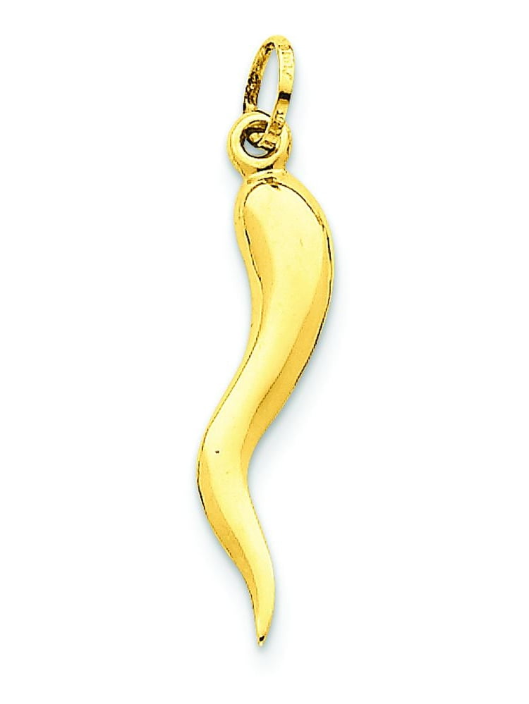14k Medium Italian Horn Pendant