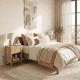 thumbnail image 2 of Giantex Rattan Nightstand, Wood Bedside End Table w/USB Ports for Bedroom, Oak, 2 of 9