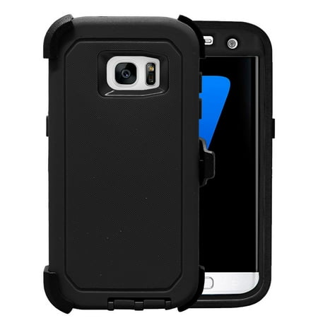 Galaxy S7 Edge Case, [Full body] [Heavy Duty Protection] Shock Reduction / Bumper Case with Clear Plastic Screen for Samsung Galaxy S7