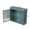 thumbnail image 3 of GZXS 27.55" Wall-Mounted Metal Cabinet with Fluted Tempered Glass Doors, 2-Door Storage Cabinet with Removable Glass Shelf, for Bathroom, Kitchen, Home Office (Army Green), 3 of 7