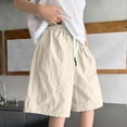 thumbnail image 4 of Girls Tennis Shorts Summer Thin Boys' Shorts Casual Children's Outdoor Baggy Long Shorts Beige 7-8Y, 4 of 6