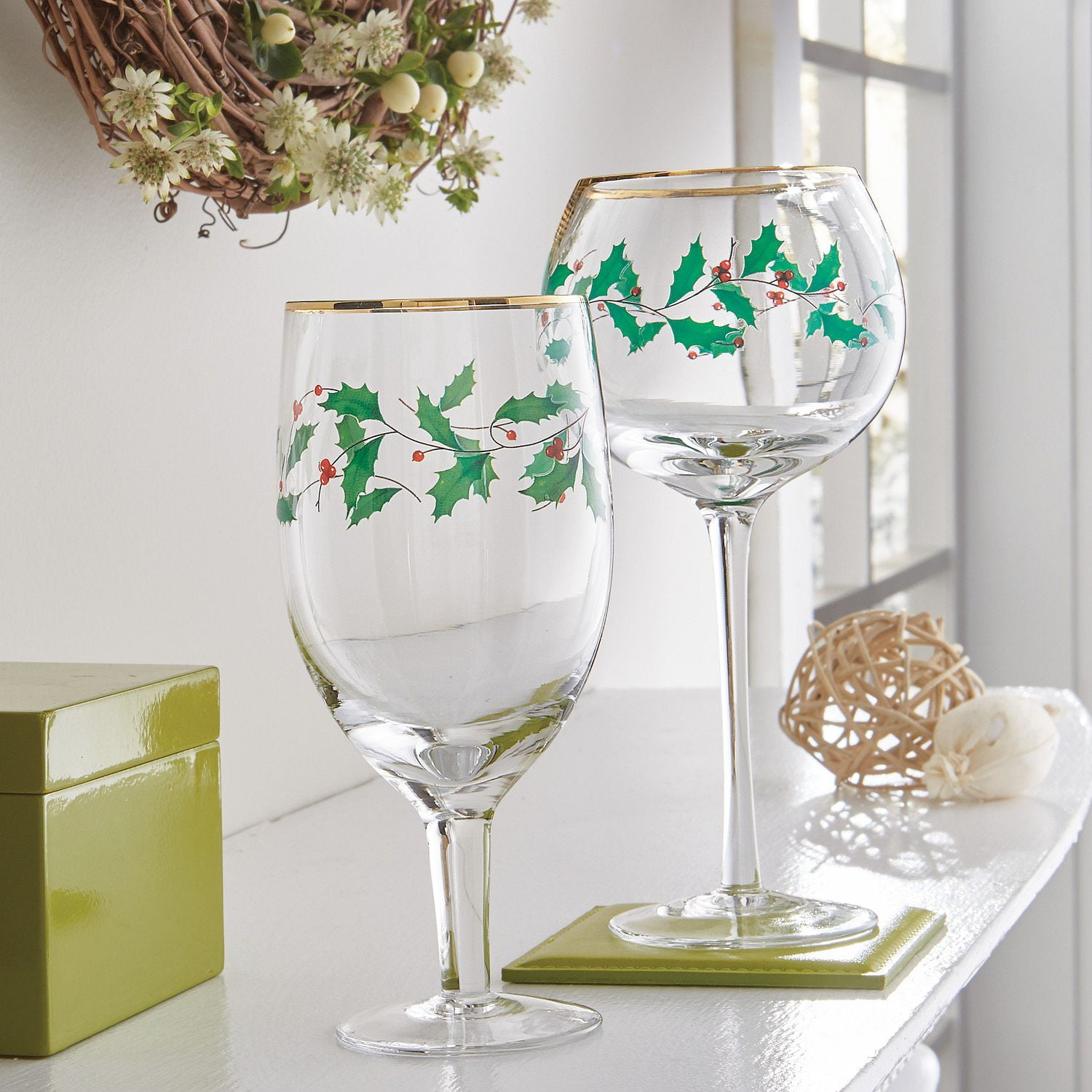 Lenox Holiday 4-Piece Wine Balloon Glass Set