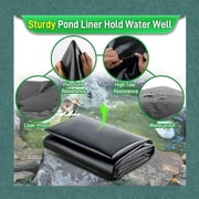 1Pc Pond Liner, Hdpe Waterproof Pond Membrane, Heavy Duty Fish Pond Liner For Aquaculture, Garden Pond, Landscaping, Black 4X6M (13X20Ft)