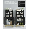 thumbnail image 6 of Bathroom Storage Cabinet, Small Floor Cabinet with 2 Door and Shelves, Toilet Paper Cabinets, Bathroom Organizer with Adjustable Shelf, for Small Spaces Black 7.9" D x 14.6" W x 32.7" H, 6 of 17