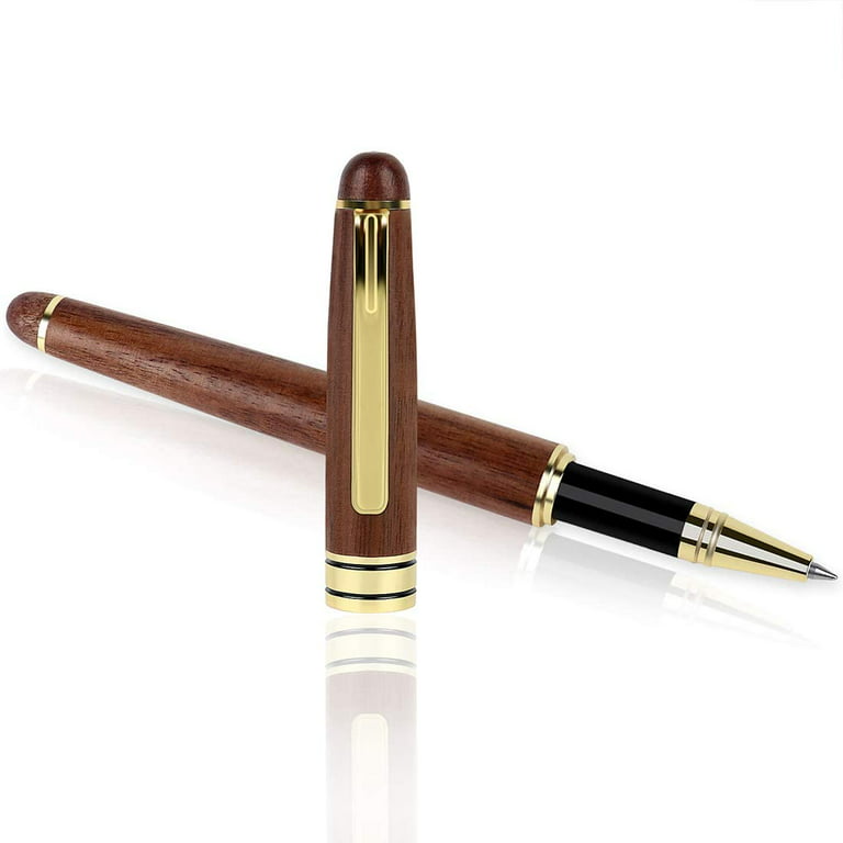Roller Ball Pen - Jr Gentlemen Pen - Ancient Bog Oak - Bog Oak Pen -  Journaling - Ancient Wood - Writing - Desk Pen - Holiday Gifts - Chrome