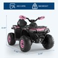 thumbnail image 2 of Garvee 12V Kids Ride On ATV,3 Variable Speeds,with Parent Remote Control,LED Headlights,Music,Pink, 2 of 7
