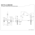 thumbnail image 3 of Kingston KB1752BEXBS Essex Two-Handle 4-Hole 8" Centerset Kitchen Faucet with Brass Sprayer in Polished Brass, 3 of 5