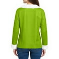 thumbnail image 7 of Long Sleeve Pullover Christmas Tops Womens Loose Long Sleeve V Neck Fur Trim Sweater Tops Green XL, 7 of 7