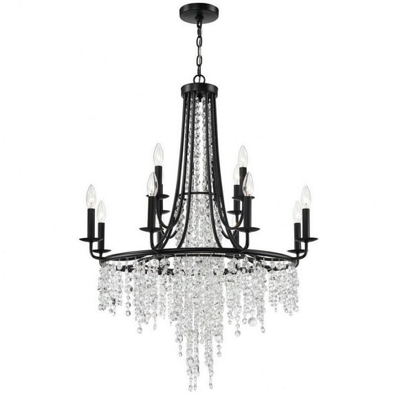 12 Light Chandelier-Matte Black Finish Bailey Street Home 49-Bel-4543615