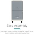 thumbnail image 2 of Space Solutions 18" 2 Drawer Mobile Metal Vertical File Cabinet -White/Platinum, 2 of 10