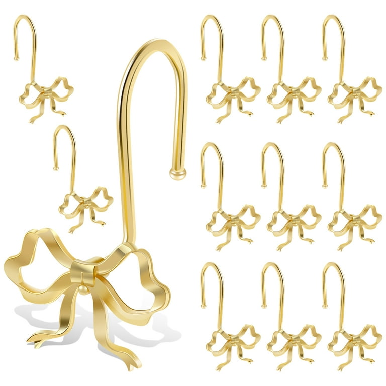 12-Pack Christmas Snowman Shower Curtain Hooks - Festive Resin & Metal Rings For Holiday Decor