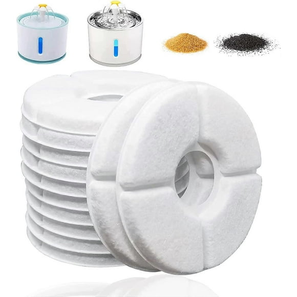 12 Pack Cat Fountain Filters, Triple Filtration System Pet Cat Fountain Filter Replacement 84oz/2.5L Automatic Cat Fountain