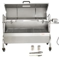 thumbnail image 2 of VEVOR Stainless Steel Rotisserie Grill with Hooded Cover, BBQ Whole Pig Lamb Goat Charcoal Spit Grill, Electric 50W Motor BBQ Hog Rotisserie Roaster, 46 Inch 132Lbs Capacity Lamb Rotisserie System, 2 of 9