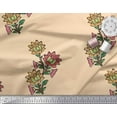 thumbnail image 3 of Soimoi Poly Georgette Fabric Leaves & Floral Block Print Fabric by Yard 42 Inch Wide, 3 of 3
