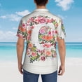 thumbnail image 6 of Letter C Flower Graphic Hawaiian Shirts For Men, Summer Short-Sleeve Relaxed-Fit Button-Down Shirts 3x-Large, 6 of 9