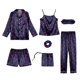 thumbnail image 2 of Gibobby Pijamas Mujer Verano Sexy Pijamas Conjunto de siete piezas para mujer, pantalones cortos de manga larga, pijamas para el con tirantes(Azul,XL), 2 of 5