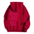 thumbnail image 5 of SIYUDAN Hoodies Sweatshirt For Women Jesus Loves You Sweatshirt Graphic Letter Print Sweatshirt Oversized Pullover Sweatshirt Winter Hoodies For Women Womens Clothes Trendy, 5 of 5