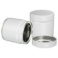 thumbnail image 1 of Uxcell 2Pcs Contenedores de Té Redondos, 4" x 4" Contenedores de Té Metálicos Herméticos para Té Suelto, Granos de Café, Especias - Almacenamiento Duradero, Compacto y Elegante (Blanco), 1 of 7