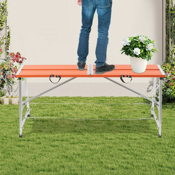 150*120*27cm Scaffolding Platform Portable Scaffolding Ladder Folding Work Platform Height Adjustable