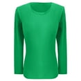 thumbnail image 3 of DuoJiaJ Women's Fashion Casual Ribbed Long Sleeve Round Neck Slim T Shirt Top Women’s Striped Crewneck Relaxed Fit Tops Green, 3 of 4