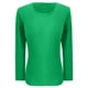 thumbnail image 3 of MHFRRA Camiseta Informal de Manga Larga Acanalada con Cuello Redondo y Corte Entallado para Mujer Verde, 3 of 4