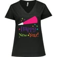 thumbnail image 3 of Inktastic Happy New Year Party Women's Plus Size V-Neck T-Shirt, 3 of 5