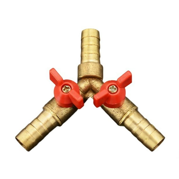 Kenally Manguera Barb Y tipo profesional 8mm perilla giratoria anticorrosiva 3 vías agua combustible válvula de bola adaptador conector Accesorios Herramientas y ferretería Kenally TO009431-00