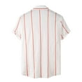 thumbnail image 2 of KaLI_store Men's Dress Shirts Men's Striped Shirts Casual Short Sleeve Button Down Shirts White,M, 2 of 5