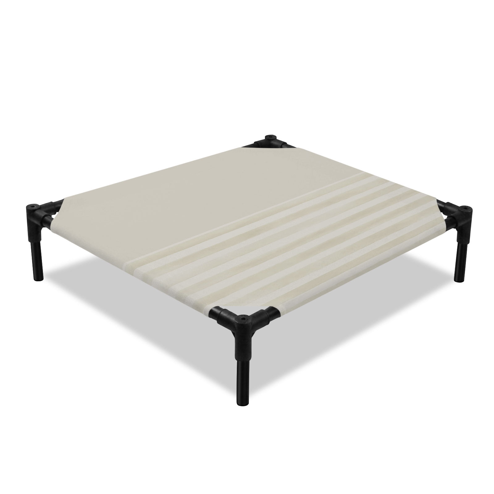 Grey Stripes Elevated Dog Bed Japanese Grey Stripes Texture Cooling Breathable Outdoor Raised Dog Cot Bed with Metal Frame Non-Slip Feet for Small Dog 20x20in