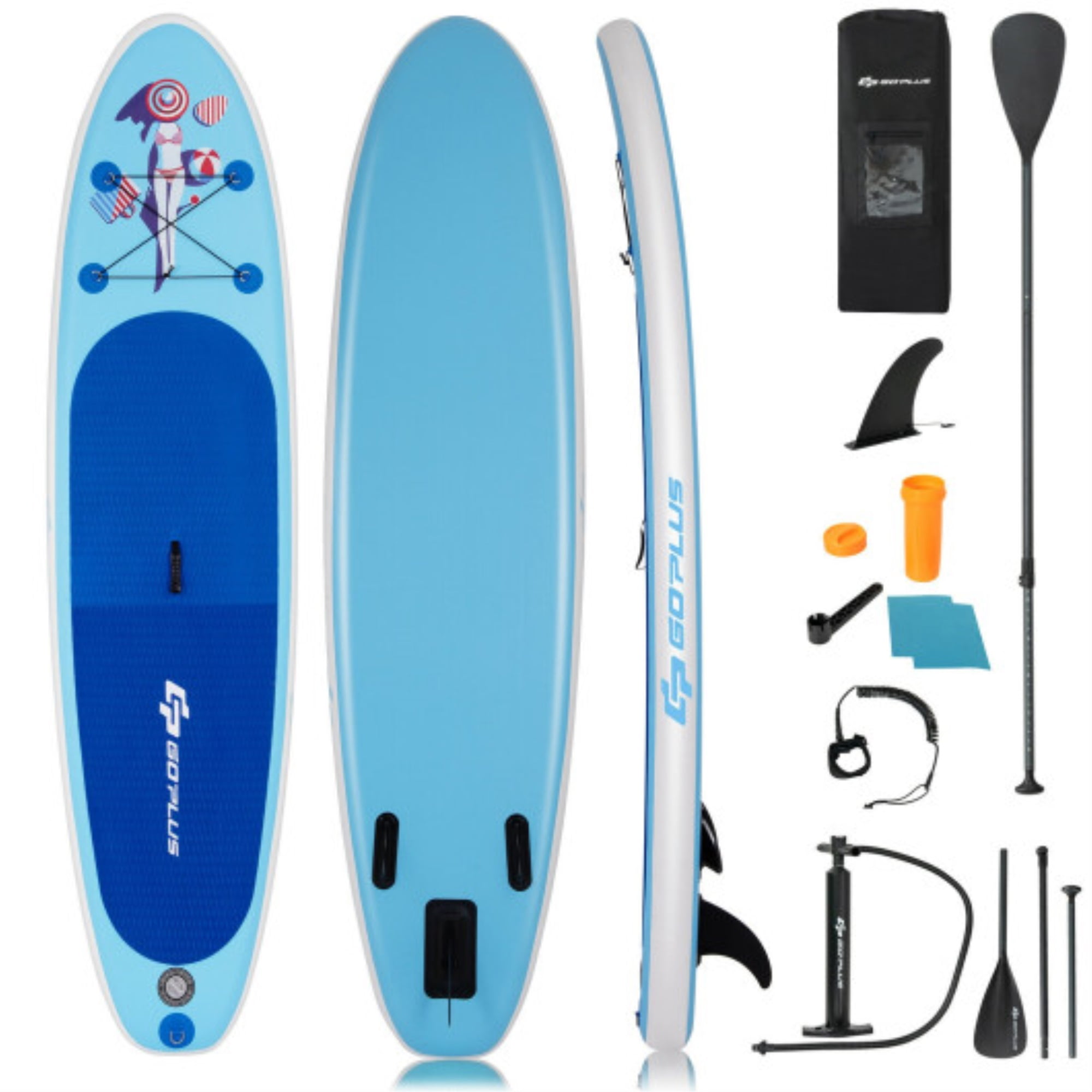 10ft Inflatable PVC Surfboard with Drop-Stitch Construction