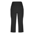 thumbnail image 7 of Stamzod Summer Pants for Women Solid Color High Waist Capris with Pocket Stretchy Stylish Casual Capri Pants for Women Black B S, 7 of 7