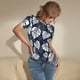 thumbnail image 3 of Fotbe White Leaves Body de Mujer con Cuello Redondo y Mangas Cortas, Sin Mangas Ajustado, Suave, Cómodo y Básico-Medium, 3 of 7