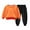 Orange, variant on HAiming Children 2 Piece Sets Solid Color Long Sleeve Sweatshirt and Sweatpant Suits Winter Casual Fleece Warm Outfits