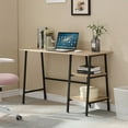 thumbnail image 3 of VECELO 43" Computer Desk with 2 Tier Storage Shelf, Study Writing Workstation for Home Office, Oak, 3 of 6