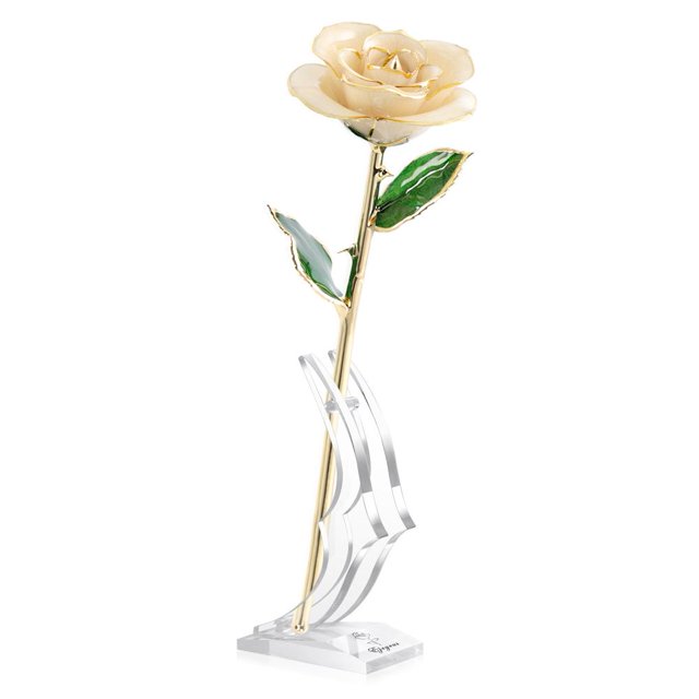 Rosa ba?ada en oro Ejoyous de 24 quilates, rosa dorada de 24 quilates para siempre floreciente, regalo para novia, esposa, mujer en San Valentín, aniversario, propuesta de cumplea?os, día de la madre Khall Tendencias