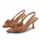 thumbnail image 5 of Correas de Tacón para Tacones Altos de Satén Punteado Pie Slingbacks, Tacones Altos de las Mujeres Abrir la Espalda Color Sólido, 5 of 5