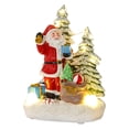 thumbnail image 4 of Adorno musical en miniatura iluminado navideño, estatuilla de resina, exhibidores navideños para decoración de bodas, hogar o jardín, delicado Papa Noel, 4 of 8
