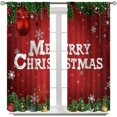 thumbnail image 2 of Red Christmas Curtains Balls with Pine Fir Tree Holiday Season Classic Art Printed Living Room Bedroom Window Drapes Treatment Fabric 2Panels 42 (W) x 63(L) Inch Decor, 2 of 6