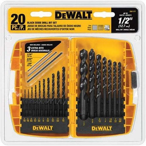 DeWALT 21-Piece Split Point Black Oxide Drill Bit Set DWA1181 NEW 