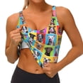 thumbnail image 2 of Sikiie Cute Dogs Collage Print Strappy Sports Bra for Women Padded Push Up Sports Bra Athletic Running Sports Bra Workout Bra Yoga Bra, 2 of 5